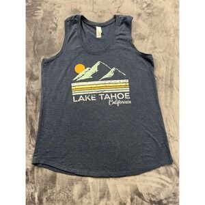 District Lake Tahoe California Graphic Tank Top XL Gray Mountain Retro Semmer